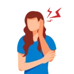 girl holding ear